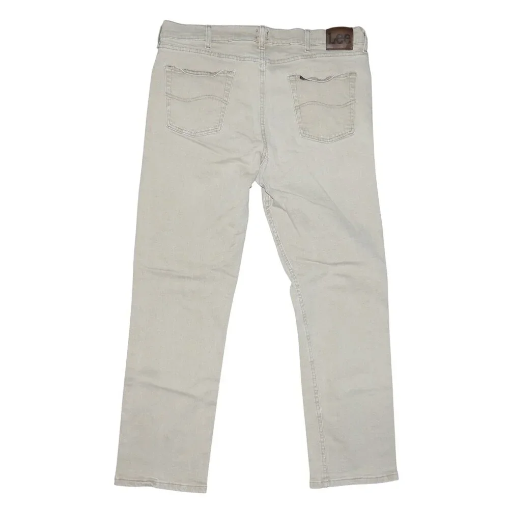LEE Men's Size 40x32 Stretch Denim Jeans Beige/Tan Vintage